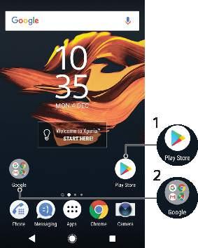 Genvägar och mappar översikt 1 Öppna ett program med hjälp av en genväg 2 Öppna en mapp som innehåller program Lägga till en appgenväg på startskärmen 1 Rör vid och håll kvar fingret på ett tomt