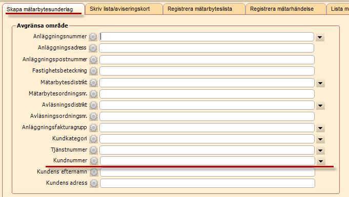 43113 ärende 64758 VA > Mätarbyte Nu kan man skapa mätarbyteslistor på urval kund.