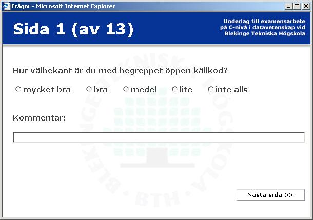 Bilaga 2 Frågeformulär