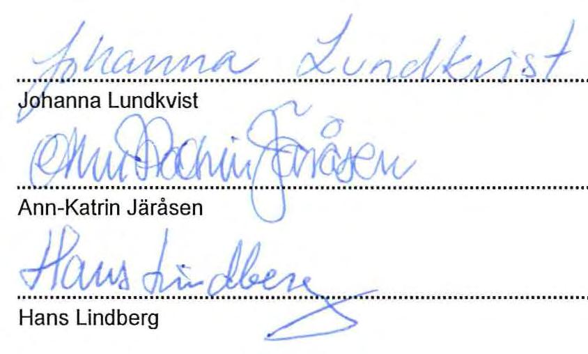 Broberg (S) Nielas Persson (S) Alf Larsson (C), vice ordförande Anna Melin Nyström (C) Inger Laren (L) Ingemar Hansson (M)