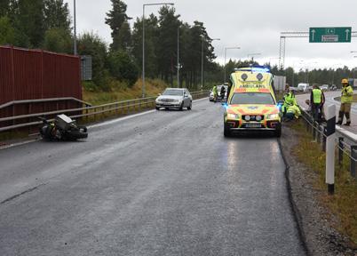 korsning eller i en kurva.
