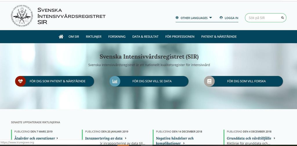 SIR:s riktlinjer för registrering