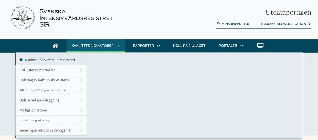 SIR:s och SIS:s Nationella kvalitetsindikatorer