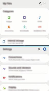 Appar och funktioner 3 I det nedre fönstret drar du vänster eller höger för att välja en annan app du vill starta.