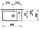 VIT 450X420 190500 3195,00 Litet tvättställ, asymmetriskt vänster Dimensioner: 480 x x 85 mm Konsoler och tillbehör 1910 Konsol 7607 LAUFEN PRO-A 8.1595.5 TVÄTTST.