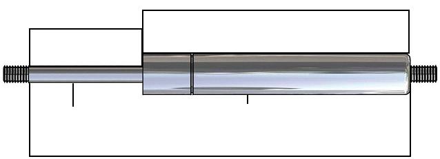 Slaglängd Cylinderlängd Kolvstångsdiameter Cylinderdiameter Kraft N Utdragen längd (gängans längd tillkommer) Välj standard storlek kolvstång/cylinderdiametr alla mått i mm 04/12 06/15 08/18 08/19