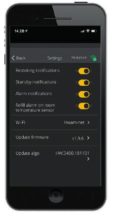 4 Timecontrole/Timing När starttiden nås, övergår HWM SmartControl automatiskt till nattreducering för att uppnå längsta möjliga brinntid. Samtidigt deaktiveras rumstemperatur-funktionen.