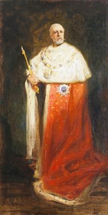 3. Presentation av några konstverk i Sällskapsvåningen Porträtt av Oscar II, 1896 Konstnär: Oscar Björck Placering: Salongen. Oscar II var kung 1872-1907 i Sverige och Norge.