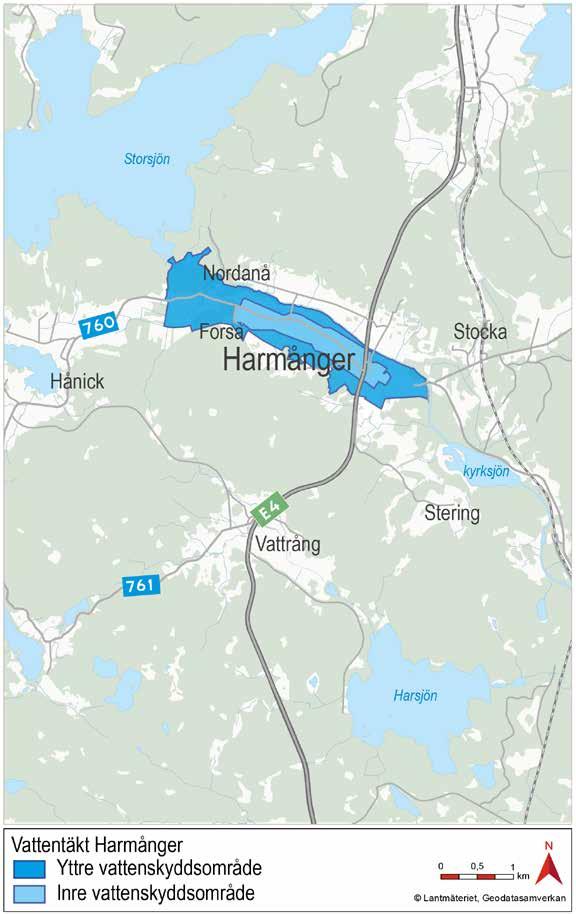 för att förbättra vattenkvaliteten men inte fått önskat resultat. Reservvattentäktens tre brunnar är belägna inom 10 meter från väg 760 mot Bergsjö/Ilsbo.