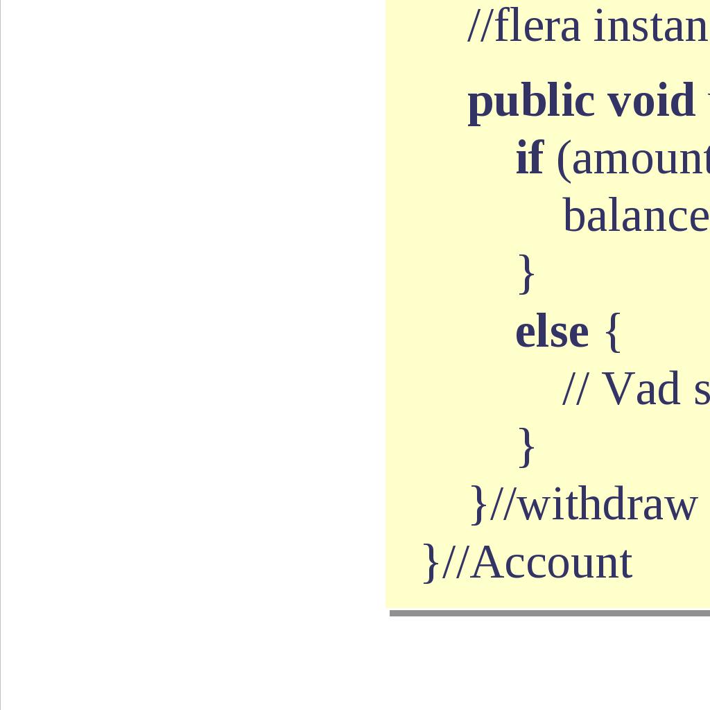 Några vanliga undantag och felen som orsakar dessa: ArrayIndexOutOfBoundsException Försök att i ett