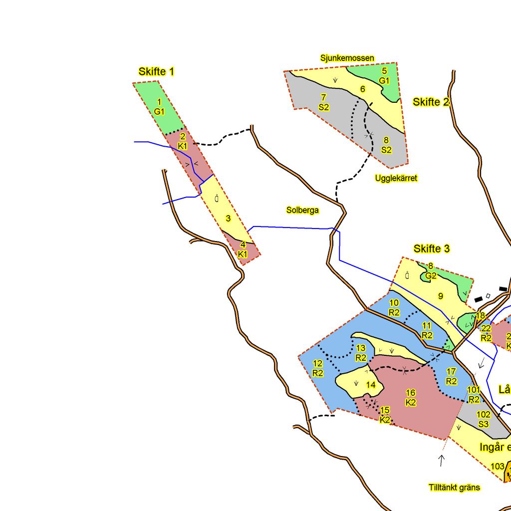 Huggningsklass Kalmark/föryngring Röjningsskog Gallringsskog