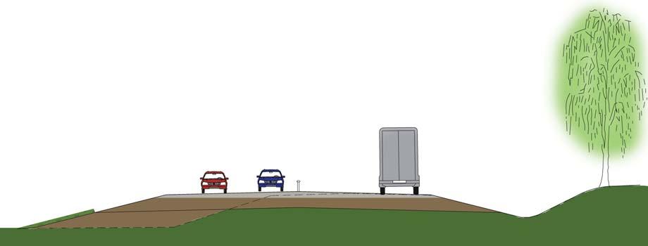 Fältskiktets rötter bidrar till att binda jorden vilket minskar erosionsrisken. På grund av siltiga jordar i området kan ytterligare stabiliserande åtgärder, förutom avbaningsmassor, krävas.
