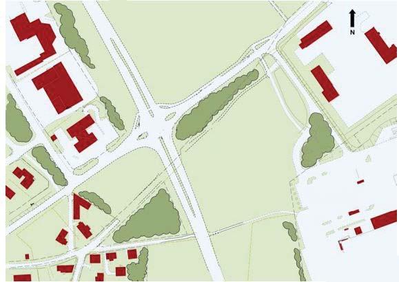 RV 70 Färjegårdarna Hytting Korsgården Coop Forum Figur 4.5 Korsning väg 70/Korsgårdsvägen. Dagsläge.