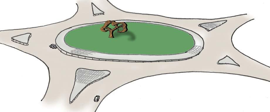 Cirkulationen föreslås få en utformning som harmonierar med omgivningen. Platsen kännetecknas av det öppna småkuperade odlingslandskapet med långa utblickar.
