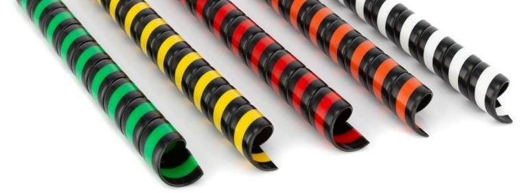 Material: HD polyeten Spiralen öppnar litet under leverans och lagring, men återställas till rätt dimension vid montering. Rullarna har inga hålar.