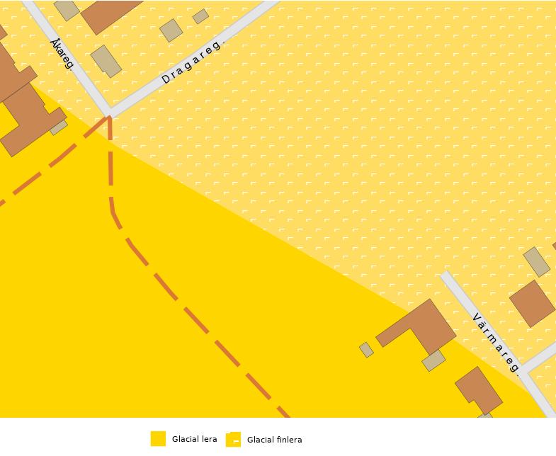 Detaljplan för del av fastigheten Hageby 4:2 2017-11-13 7 (15) 4.4 Geologi, geoteknik och hydrologi Utdrag från SGUs jordartskarta visar att hela området består av lera.