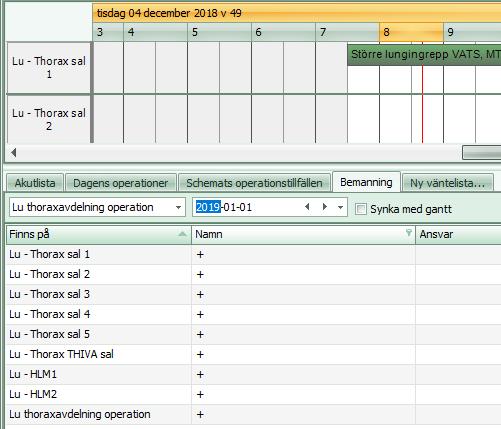 [Publiceringsdatum] Manual för bemanning i operationsprogrammet 2018-12-03 Manualen beskriver hur du lägger in och planerar personal på bemanningsfliken i operationsprogrammet Öppna fliken Bemanning