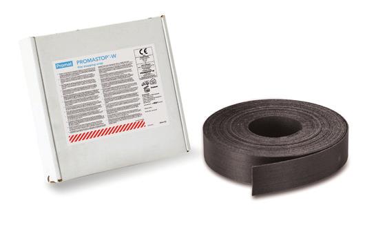 PROMASTOP -W brandtätningstejp Produktdatablad PROMASTOP -W Brandtätningstejp Allmän beskrivning PROMASTOP -W är en expanderande brandtätningstejp.