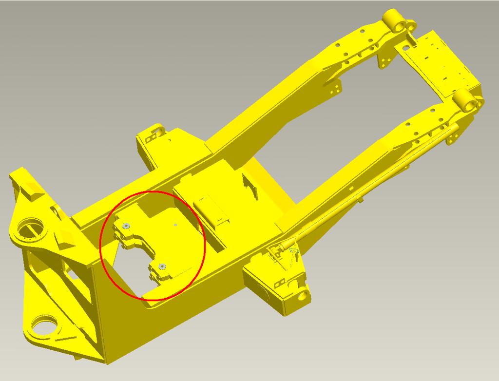 The left hand side is used in the FEA. The assembly that was created for the analysis including the load-frame and the pin is named tc_mt436lf.