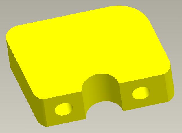 Therefore the appearance of both the trunnion base and the trunnion cap is a bit different on the manufactured loadframe than on the drawings for each part.