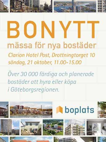 Annonser som uppmanar medborgare att registera sig på boplats.se. Annons om Boplats nyproduktionsmässa Bonytt.