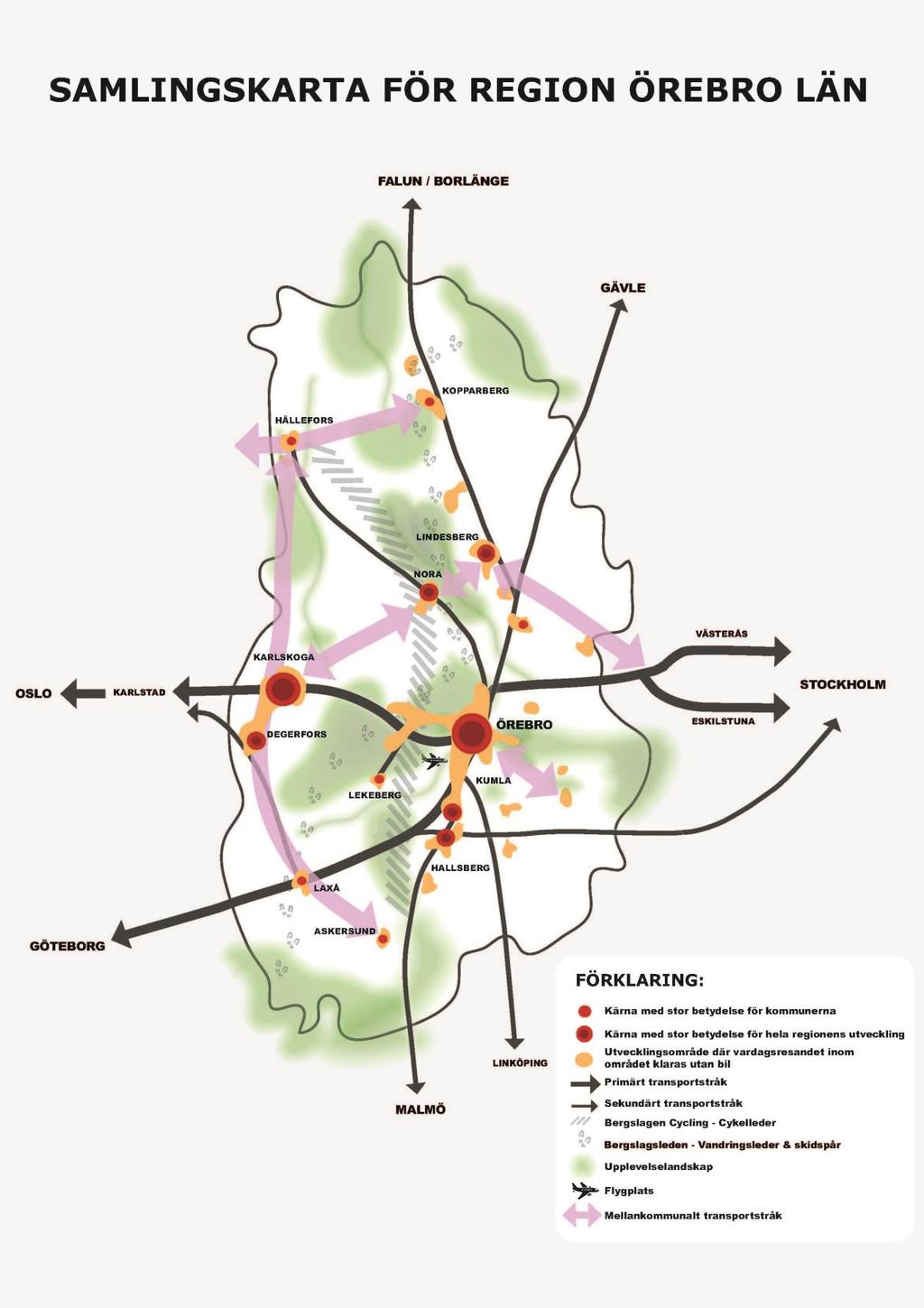 Figur 26: Samlingskarta för strukturbilder från Region Örebro läns regionala utvecklingsstrategi med