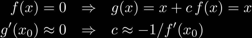 Metod 1: intervallhalvering Metod 2: fixpunktsiteration! Tills h n < # x n = (x n-1 - + x n-1 +)/2 om f(x n )>0: x n + = x n om f(x n )<0: x n - = x n x 0 + + x 3 x 2 x 2 - x 0 -!