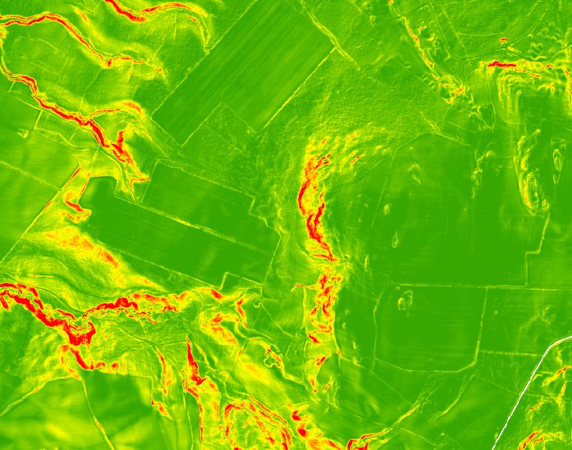 GDAL har tre olika algoritmer för att generera resultat som liknar ett Roughness index: TRI (Terrain Ruggednes Index, which is defined as mean difference between a central pixel and its surrounding