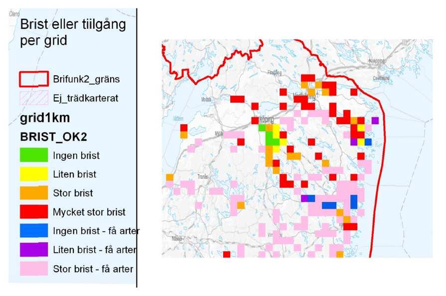 Artobservationer (fokusarter) Biotopdata Enartsmodell 80% tröskelvärde Väger