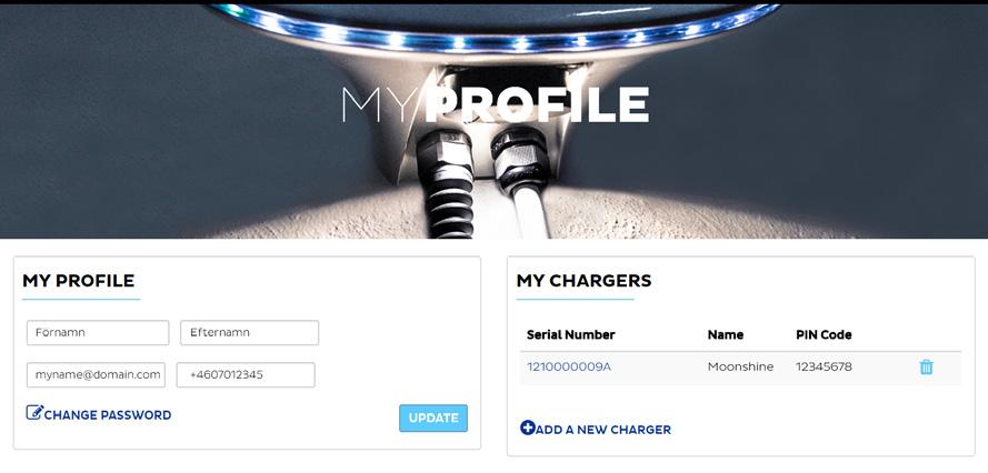 Profile Här kan du uppdatera dina kontaktuppgifter, byta
