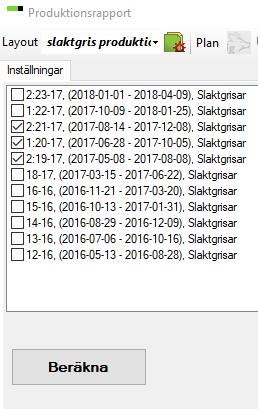 Sida 15 av 19 Produktionsrapport När händelser, uppgifter om foderförbrukning samt ekonomi är registrerade är det möjligt att beräkna en