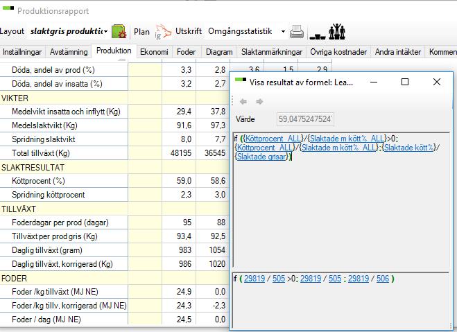 Sida 16 av 19 Det går att visa hur programmet har beräknat de olika måtten i rapporterna. Ställ markören på nyckeltalet och dubbelklicka.