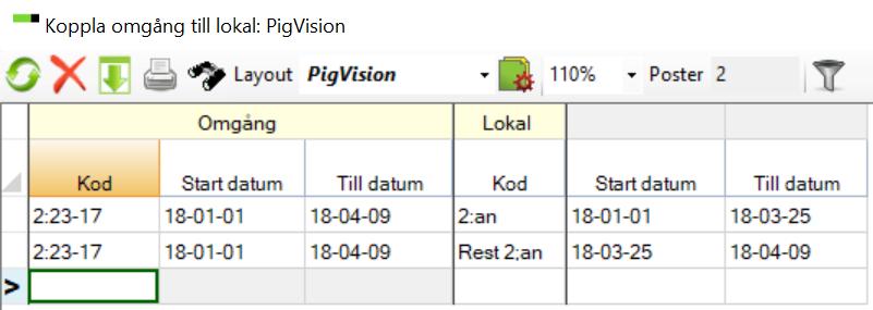 Bild 5. Koppla omgång till lokal. Bild 6. Lokal visas på Omgång.