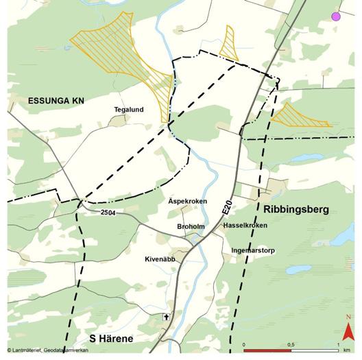 Vägplan samrådshandling, val av lokaliseringsalternativ 2017-09-11 Enligt samråd med Essunga kommun utgör väg 2504 med dess anslutning till E20 en viktig trafikled som är av betydelse för kommunens