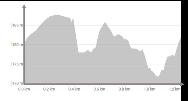Testbanan var ganska backig och i vissa uppförsbackar krävdes det att cyklisten hjälpte till en del. Ett antal vikter placerades i lastcontainrarna så att ekipaget totalt vägde över 300 kg.
