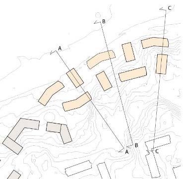 Illustrationsplan för kvarteren närmast Ekebydalen Under en del av kvarteret planeras ett parkeringsgarage med infart från Eriksbergsvägen.