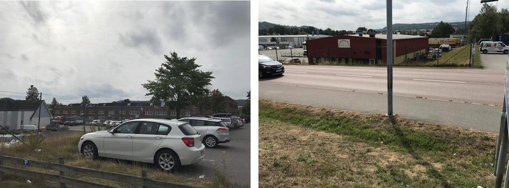 Figur 3-2: Industriområdets etager sett från väster sida till vänster och från norr till höger. Figur 3-3: Parker strax utanför planområdet. Till vänster-park norr om planområdet.