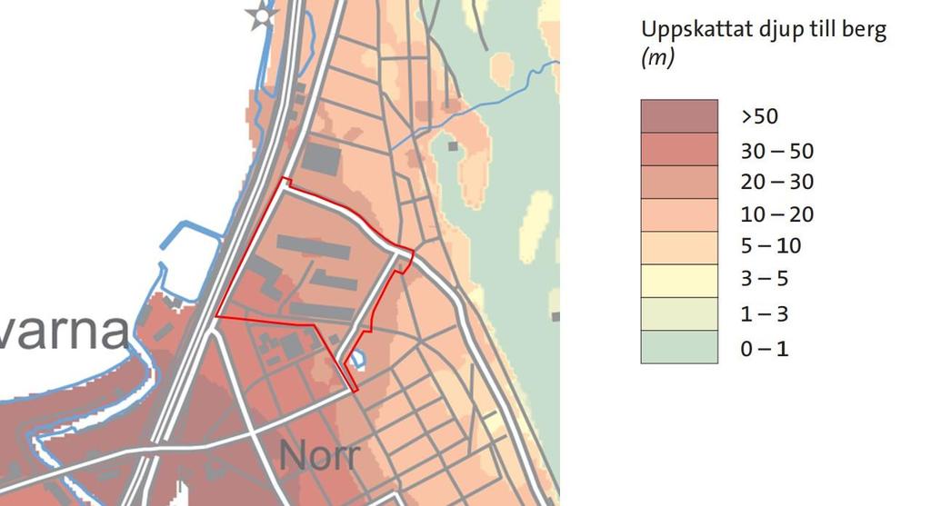 Ingen information om grundvattennivåer finns att tillgå i dagsläget, men de lägst belägna delarna av området bedöms ha ytligt grundvatten med tanke på närheten till Vättern och torv i marken.
