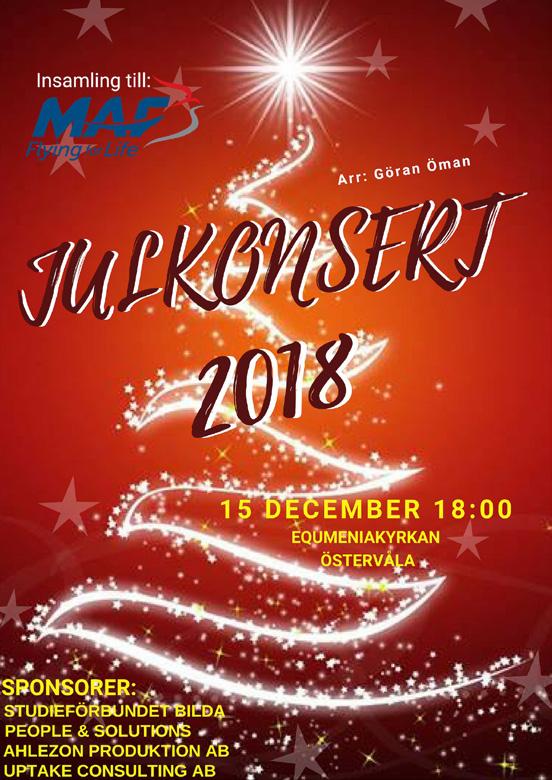 Kom och lyssna på julkonsert Gamla och nya sånger i en härlig blandning Lördagen den 15 december kl. 18.