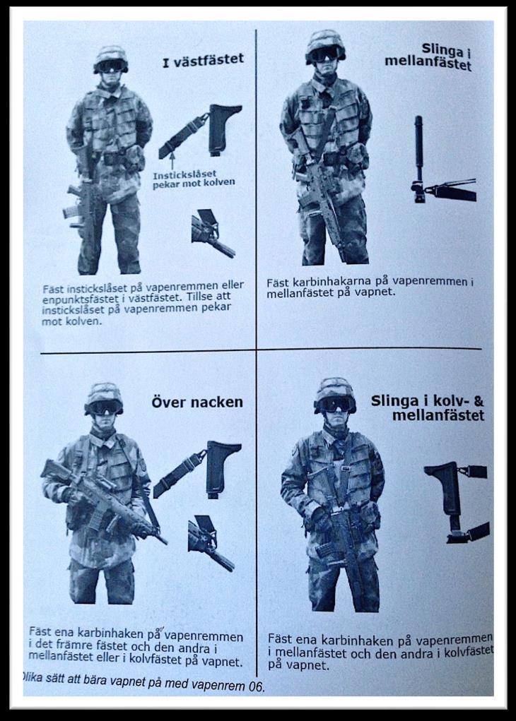 I och med införandet av Ak 5 Cesar fick användaren nya möjligheter till transport av vapnet, vapenrem 06 blev namnet på den nya vapenremmen.