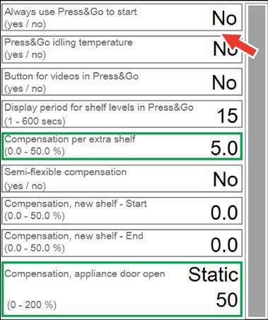 11 Göra inställningar in easytouch 11.10 Göra inställningar för Press&Go Göra allmänna inställningar 1. Välj knappfältet 'Inställningar' på 'Huvudsidan'. 2.