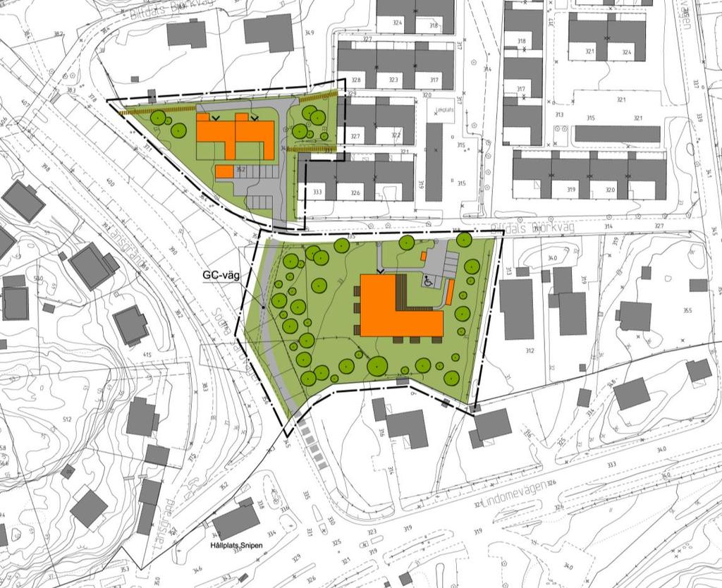 Störningar Planområdet berörs inte av några störningar i form av luftföroreningar. Då det här föreslås bostäder så har byggrätterna begränsats för att uppnå de riktvärden för buller som gäller.