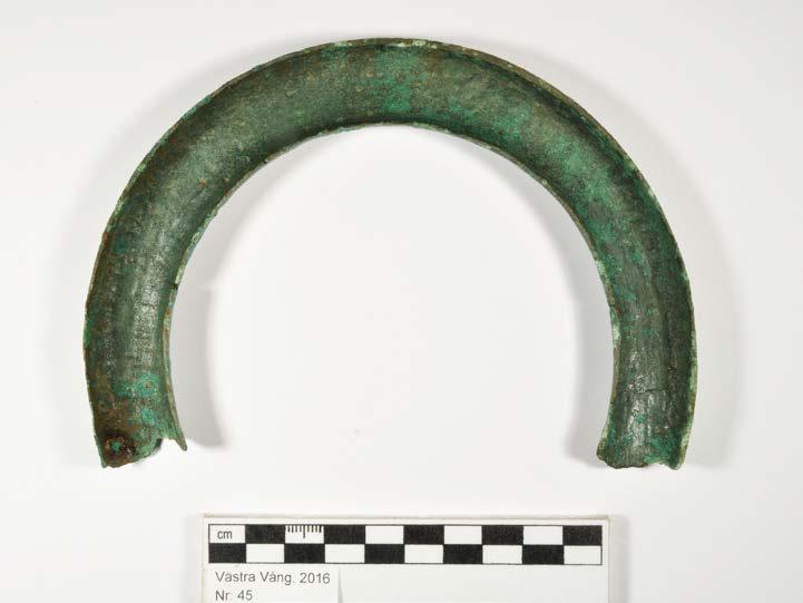 Det lösa materialet kring ringen som märkts :C sållas under mikroskop och en mindre mängd små cufragment