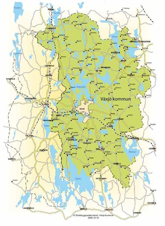 Några fakta om Växjö kommun Skattesats, procent Växjö Växjö Riket 2018 2019 2018 Primärkommun 20,19 20,19 20,74 Landsting 12,00 12,00 11,39 TOTALT 32,19 32,19 32,12 Kommunens skattekraft i procent av