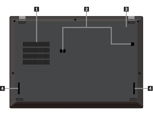 4 Minisäkerhetslåsplats Skydda din dator från stöld genom att låsa fast den vid ett skrivbord, ett bord eller något annat fast föremål med en säkerhetslåskabel som passar i minisäkerhetslåsplatsen på