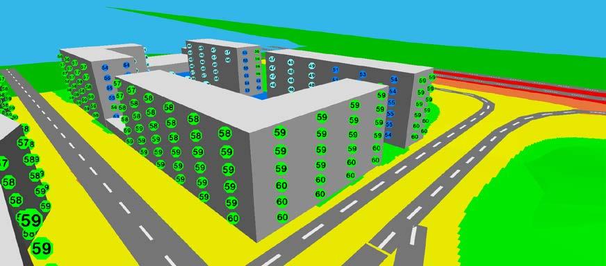 Sida 4 av 9 Korpralsvägen Bef 1,5m Skärm Verkstadsgatan Bokvägen Väg 503 0 20 40 60 80 100 m Tegsvägen LAeq24H, db Karta 1.