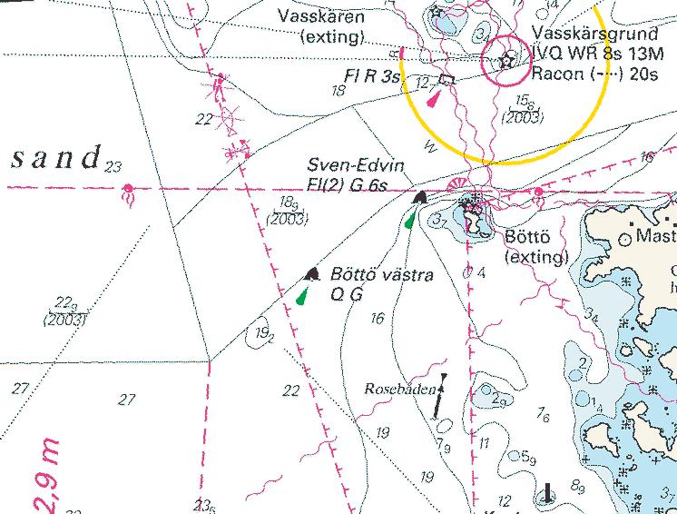 11 Nr 62 * 2525 Sjökort/Chart: 9312, 9313 Sverige. Kattegatt. Göteborgs angöring. Lysboj flyttad. Grund avlägsnat.