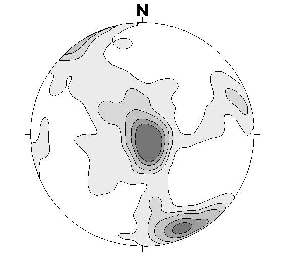 KFM07C, all open fractures, N=285 KFM07C, 82-300m, all open fractures, N=100 KFM07C, 300-493m, all open, N=185 Figure 3-13: Open fractures in the cored borehole KFM07C (Length of borehole: 500m;