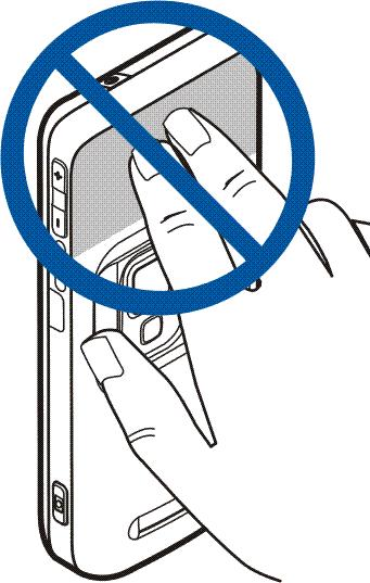 Normal användningsposition Använd bara telefonen i dess normala användarpositioner. Enheten har en inbyggd antenn. Obs!