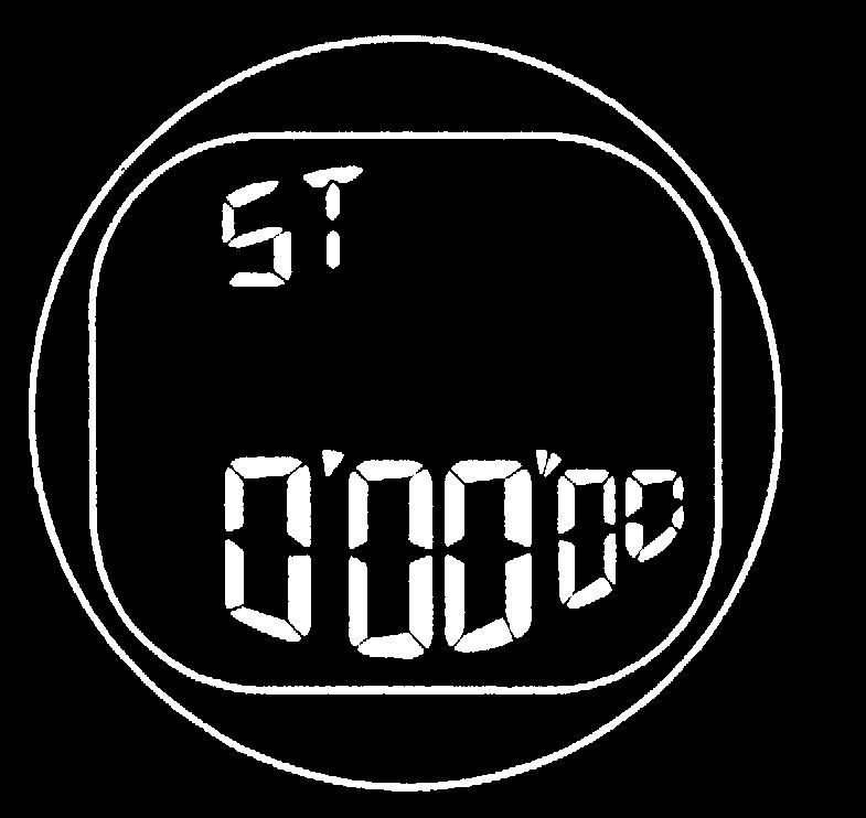 Alarm. Both the alarm and hour signal are deactivated 1. Press the start/stop button. 3. The time display on the stopwatch is not visible, but continues to run.